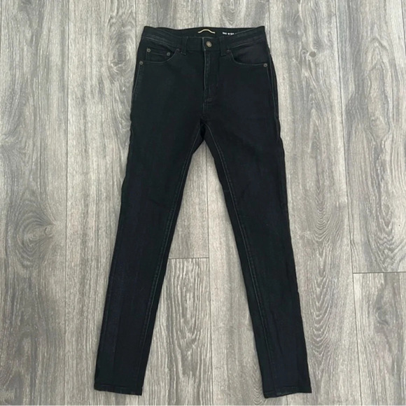 Saint Laurent SKINNY-FIT JEANS IN WORN BLACK STRETCH DENIM - Picture 2 of 12